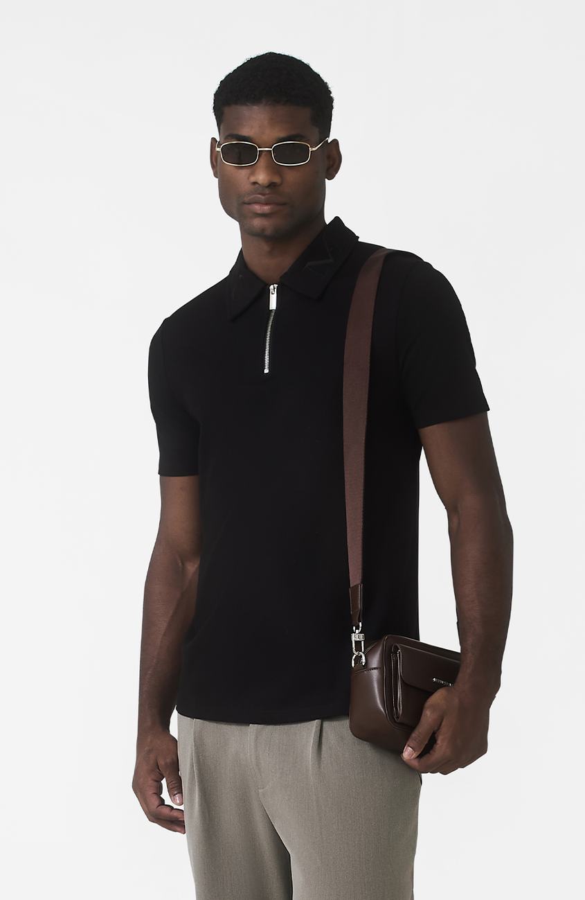 Signature Embroidery Logo Polo in Black