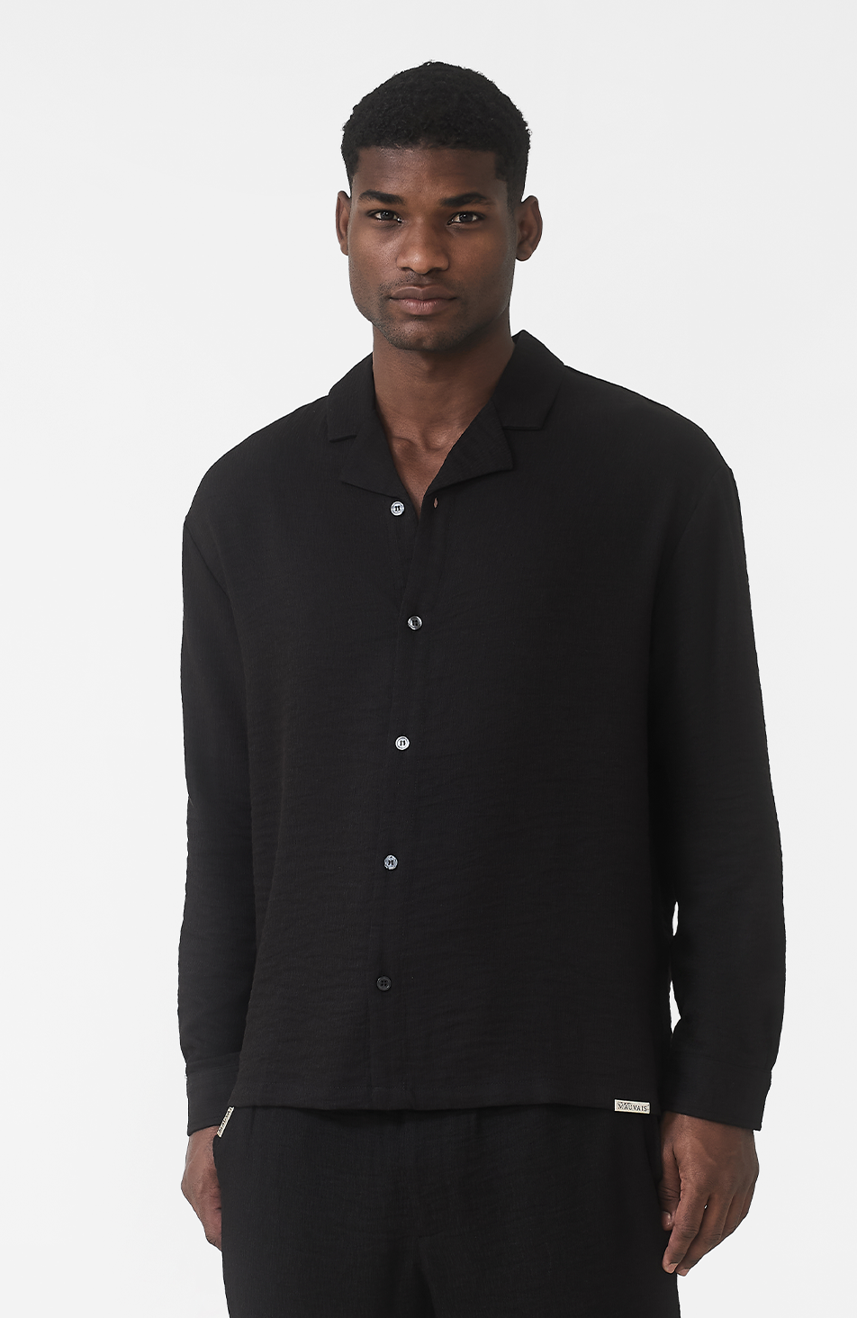 Fiorano Long Sleeve Relaxed Fit Shirt in Black