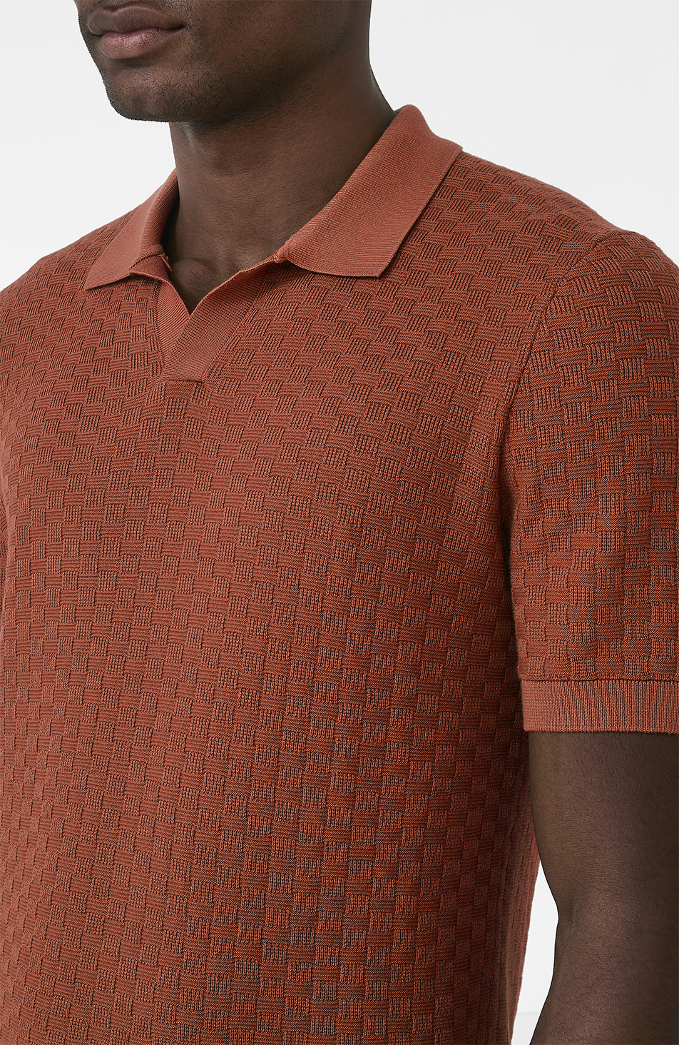 Nerano Slim Knit Polo in Canyon