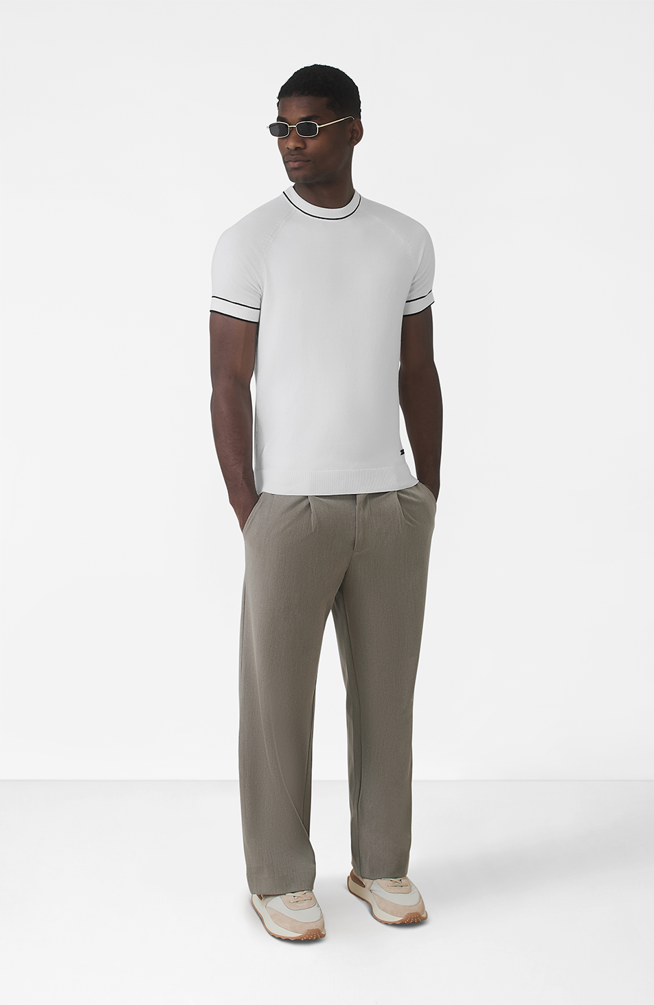 Franco Slim Knit Tee in White