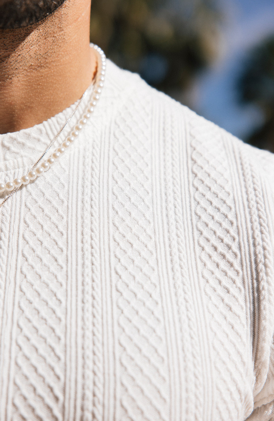 Tanami Textured Stretch Slim Tee in White