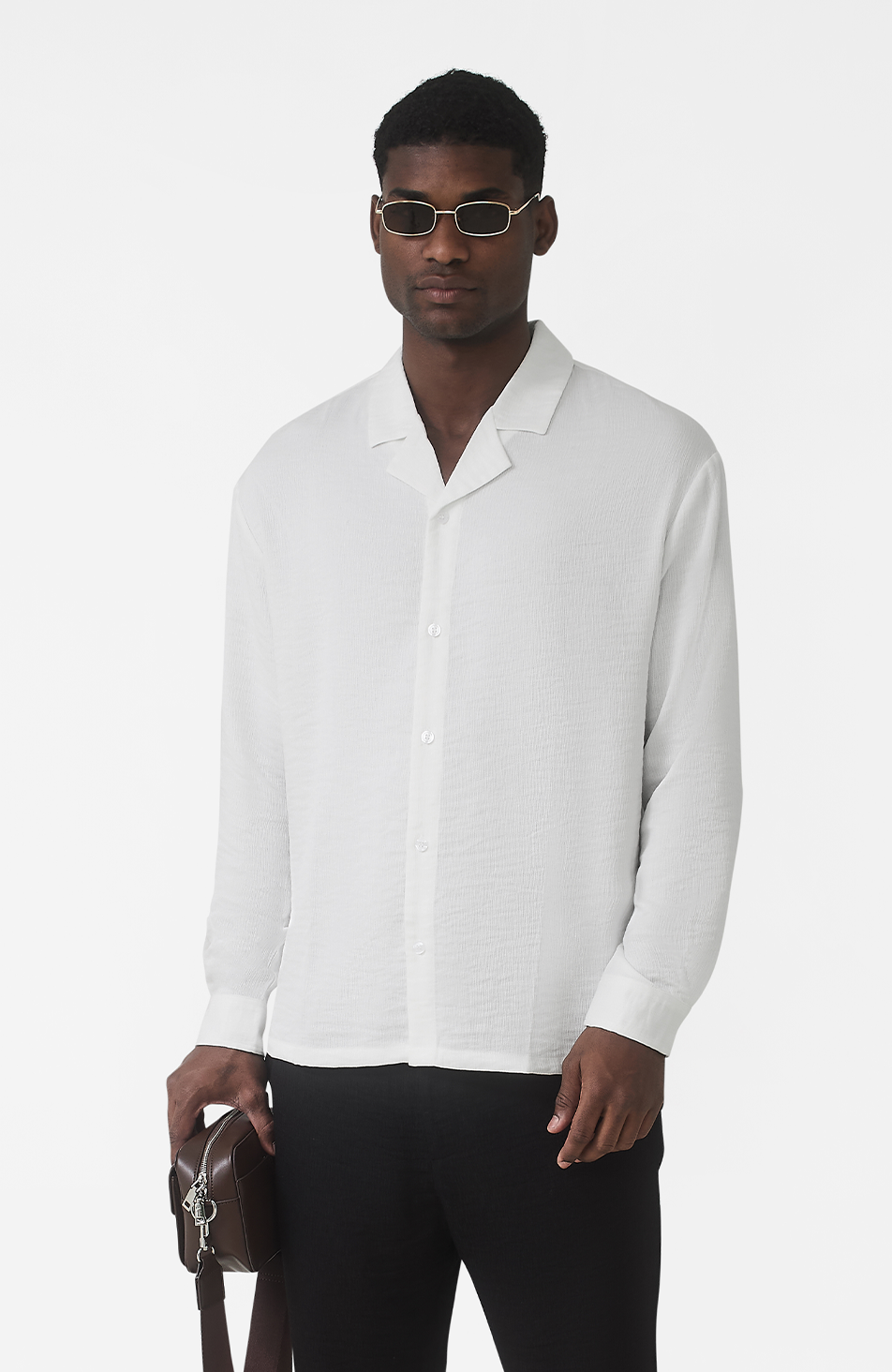 Fiorano Long Sleeve Relaxed Fit Shirt in White