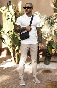 Cedro Slim Textured Tee in White