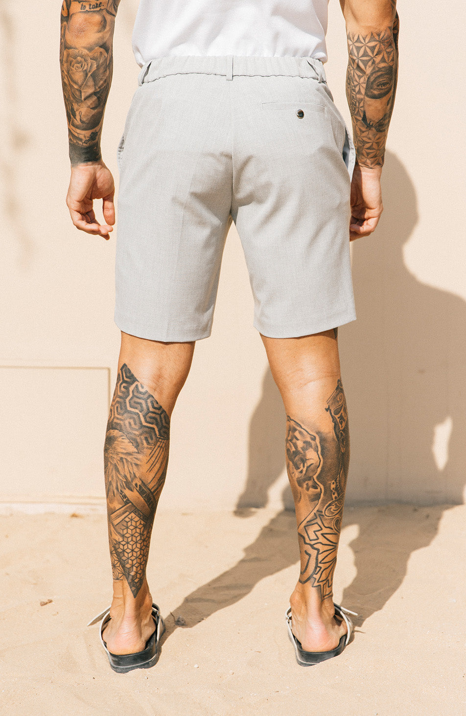 Aster Tailored Stretch Slim Fit Short in Grey