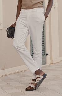 Aster Tailored Stretch Slim Leg Pants in White