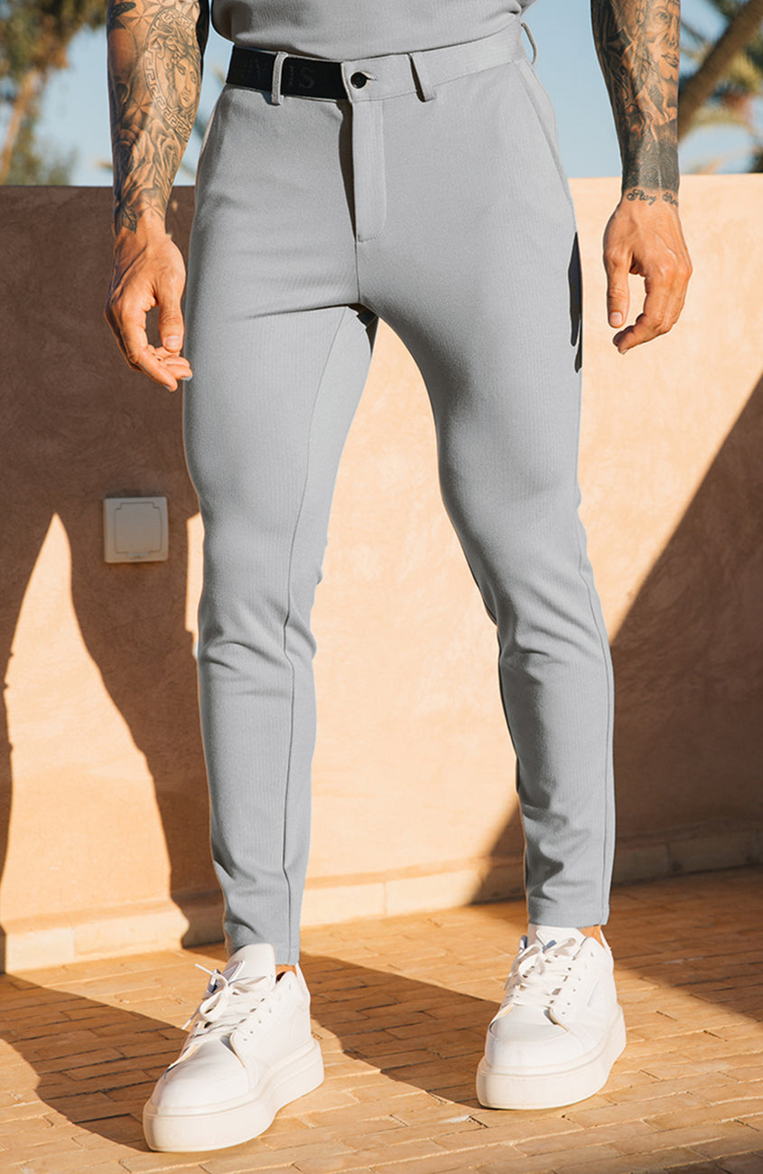 Signature Pants with Half Belt in Ice Blue