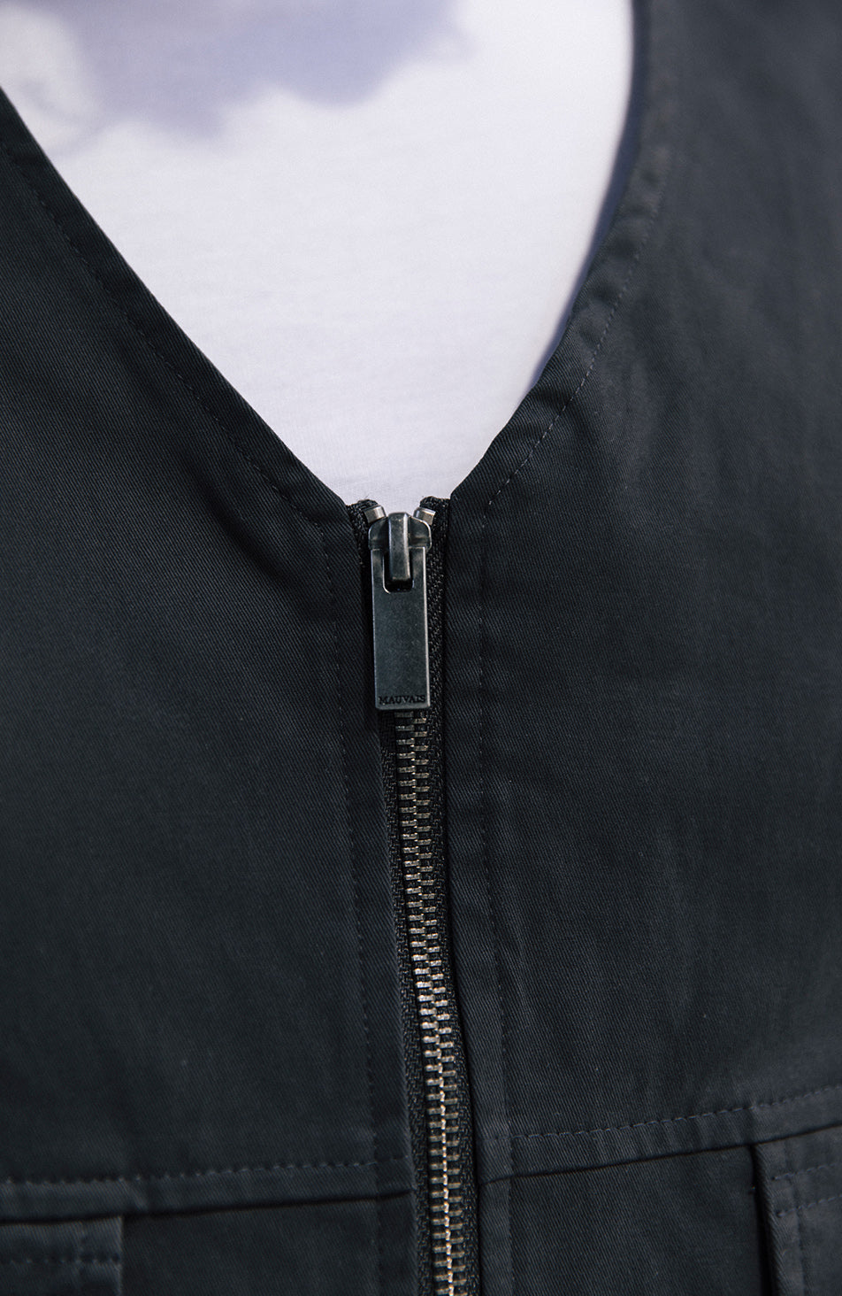 Cotton Cargo Vest in Charcoal