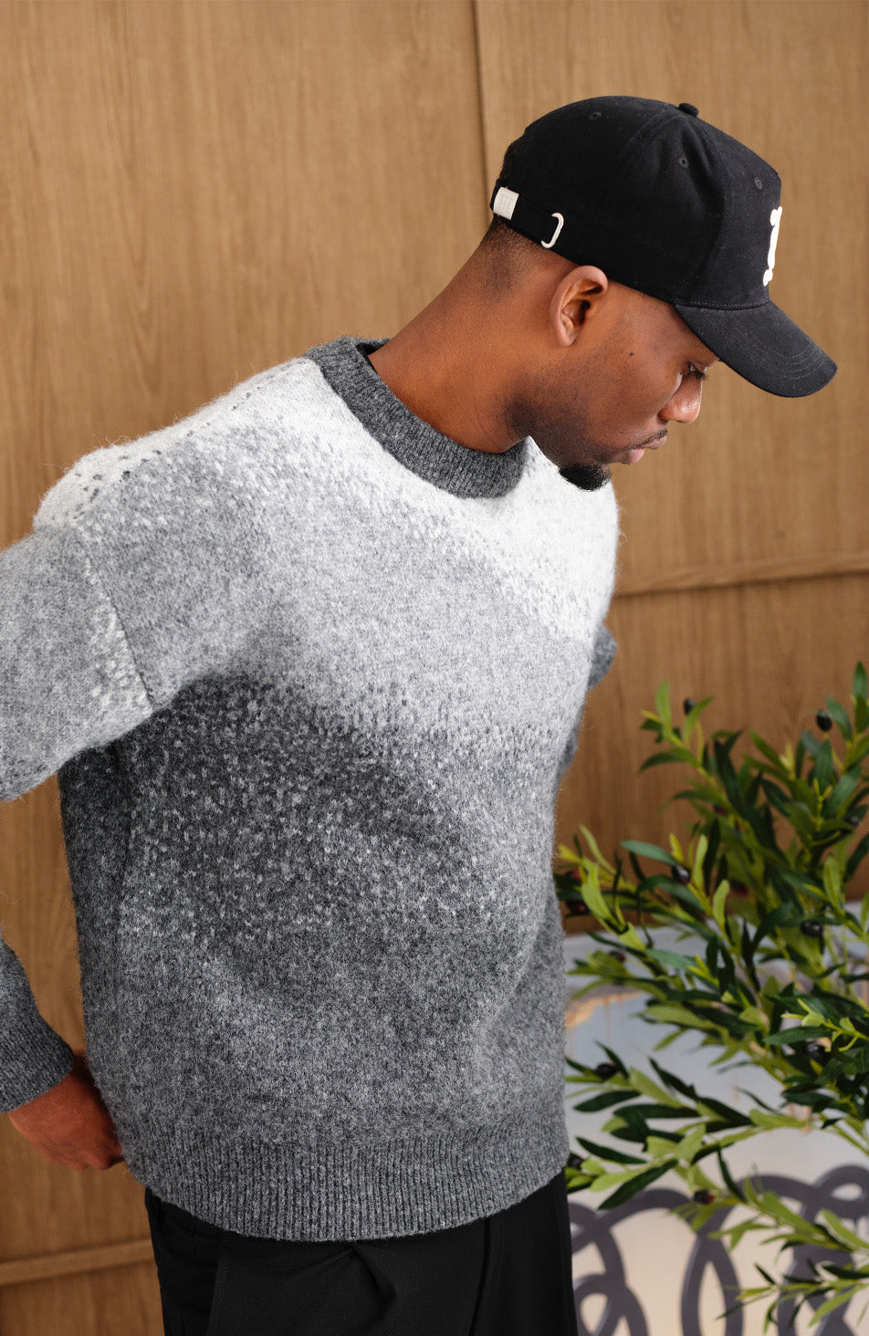 Salvador Ombre Knit Jumper in Grey
