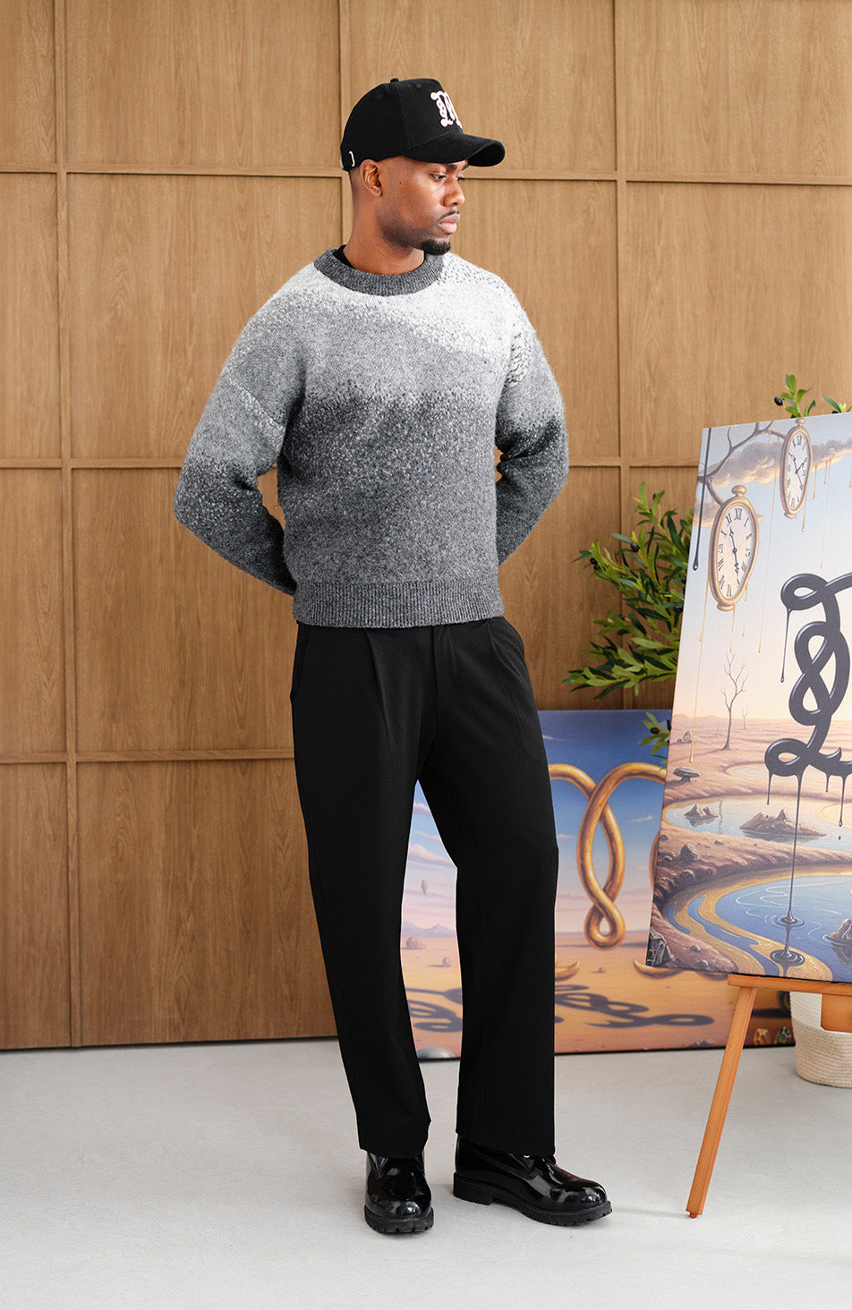 Salvador Ombre Knit Jumper in Grey