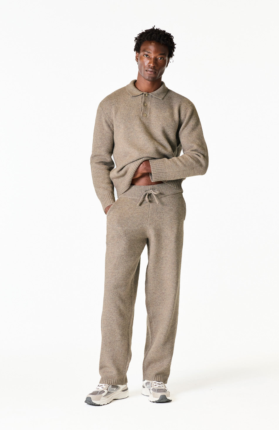 Monogram Montreux Knit Jogger in Taupe
