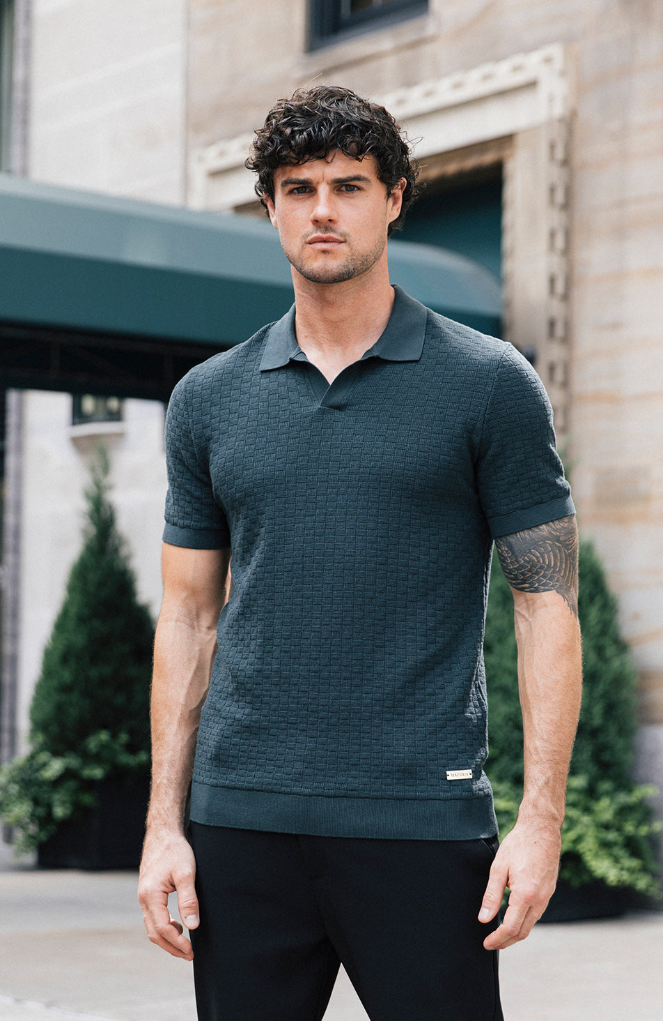 Nerano Slim Polo in Dark Green