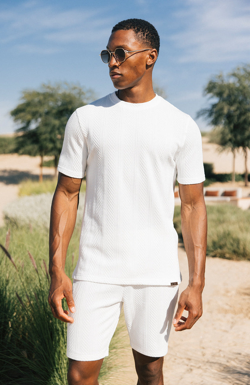 Tanami Textured Stretch Slim Tee in White