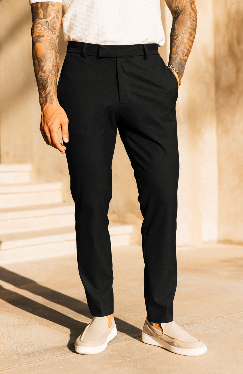 Aster Tailored Stretch Slim Leg Pants in Black