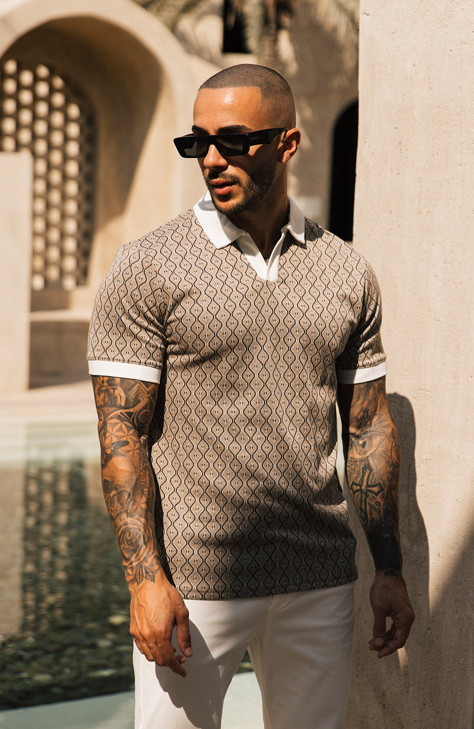 Erden Slim Polo in Brown