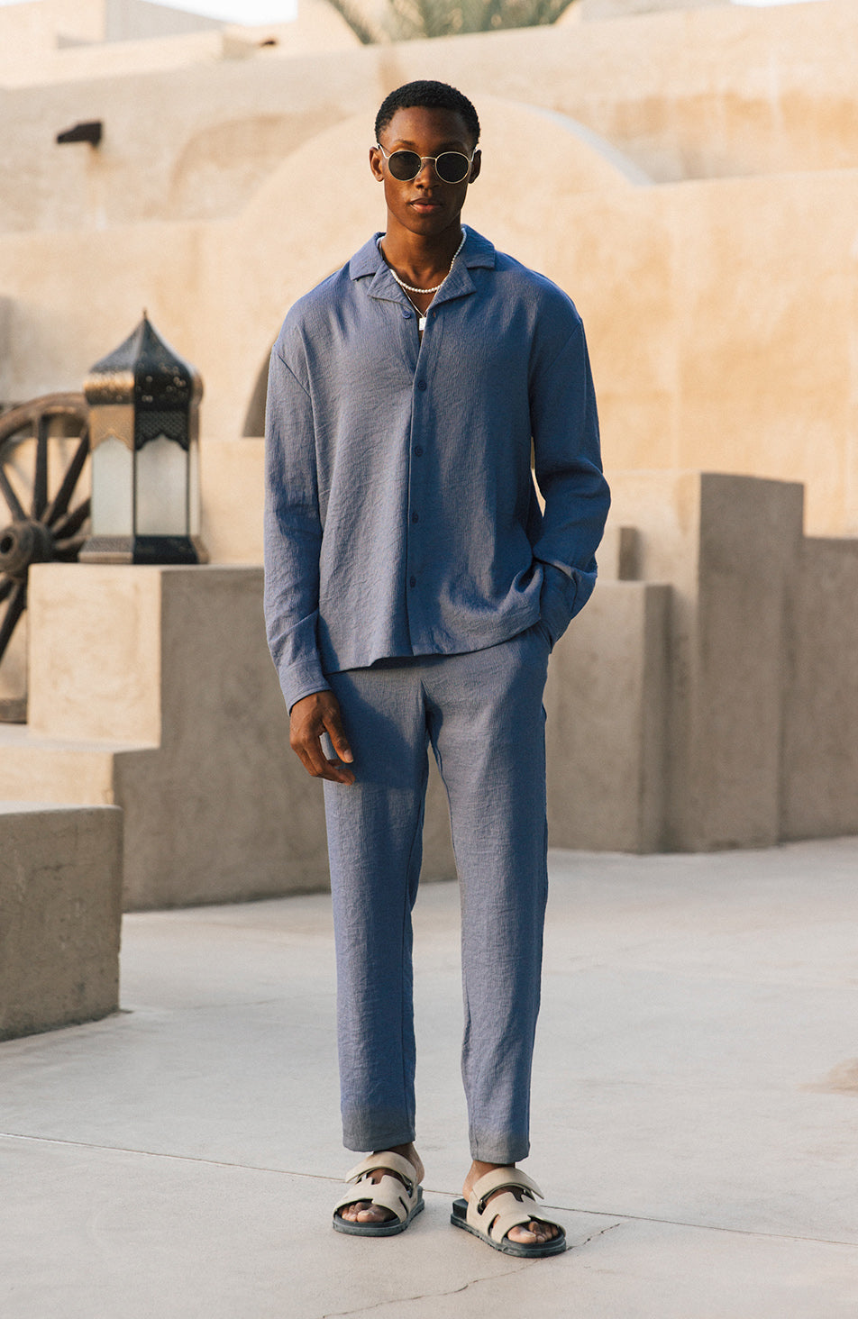 Fiorano Relaxed Fit Trousers in Storm