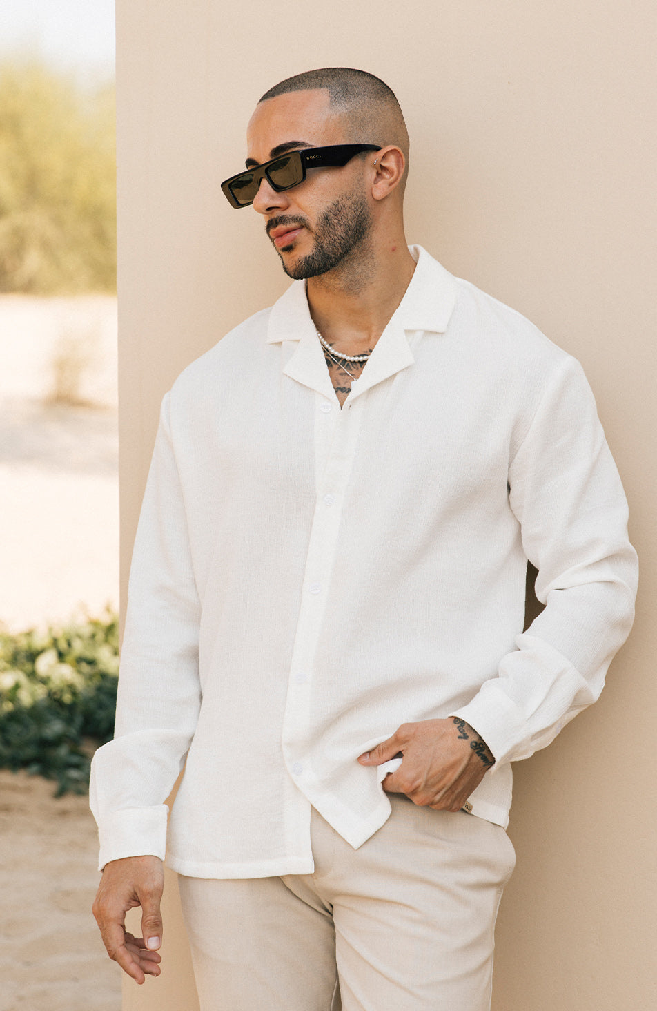 Fiorano Long Sleeve Relaxed Fit Shirt in White