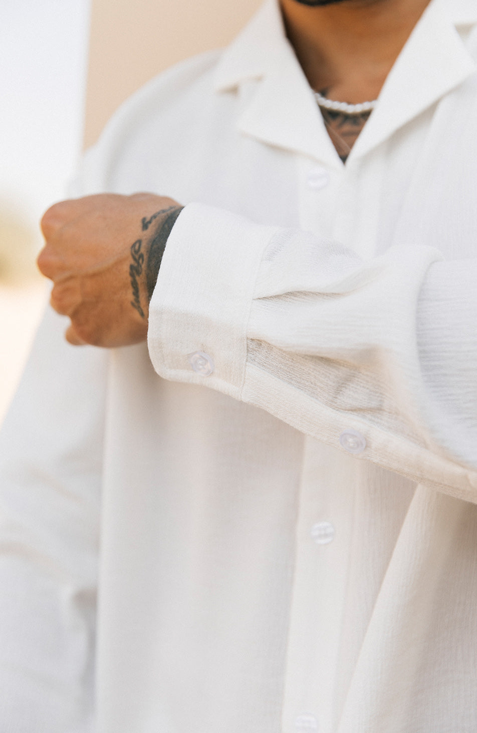 Fiorano Long Sleeve Relaxed Fit Shirt in White