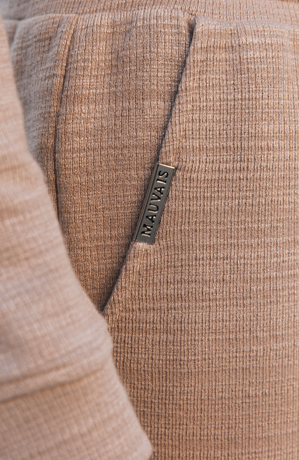 Leandre Straight Leg Premium Textured Jogger in Taupe