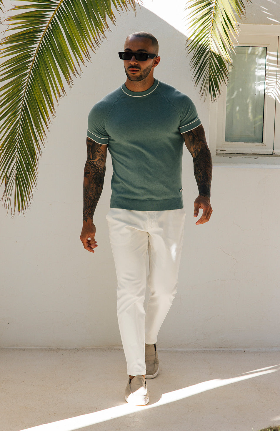 Franco Slim Knit Tee in Mint