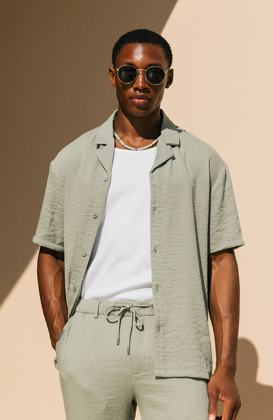 Fiorano Short Sleeve Relaxed Shirt in Sage