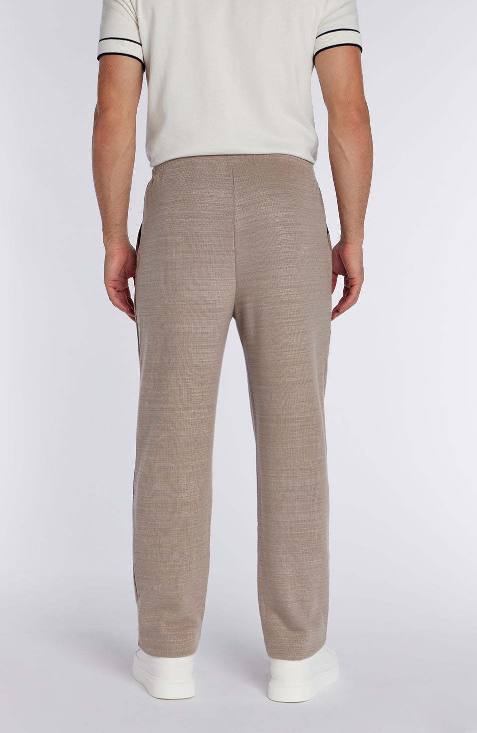 Leandre Straight Leg Premium Textured Jogger in Taupe