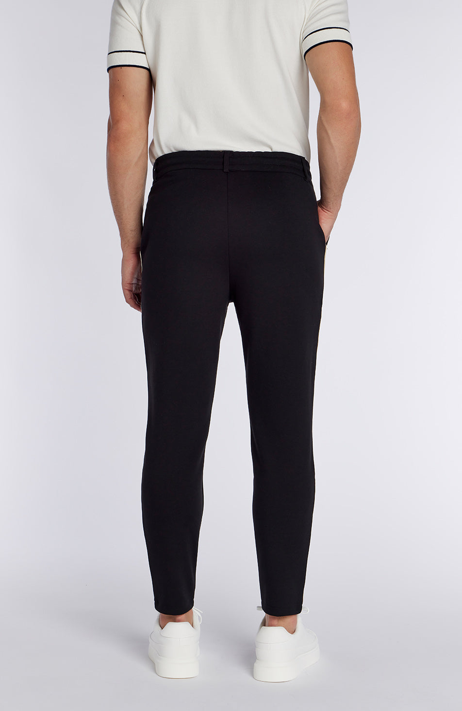 Lowell Slim Piping Pants in Black