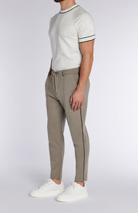 Lowell Slim Piping Trousers in Taupe