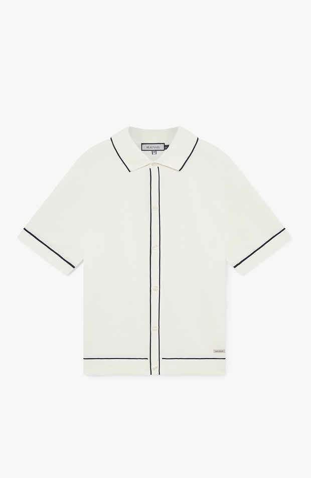 Luciano Slim Knit Shirt in White