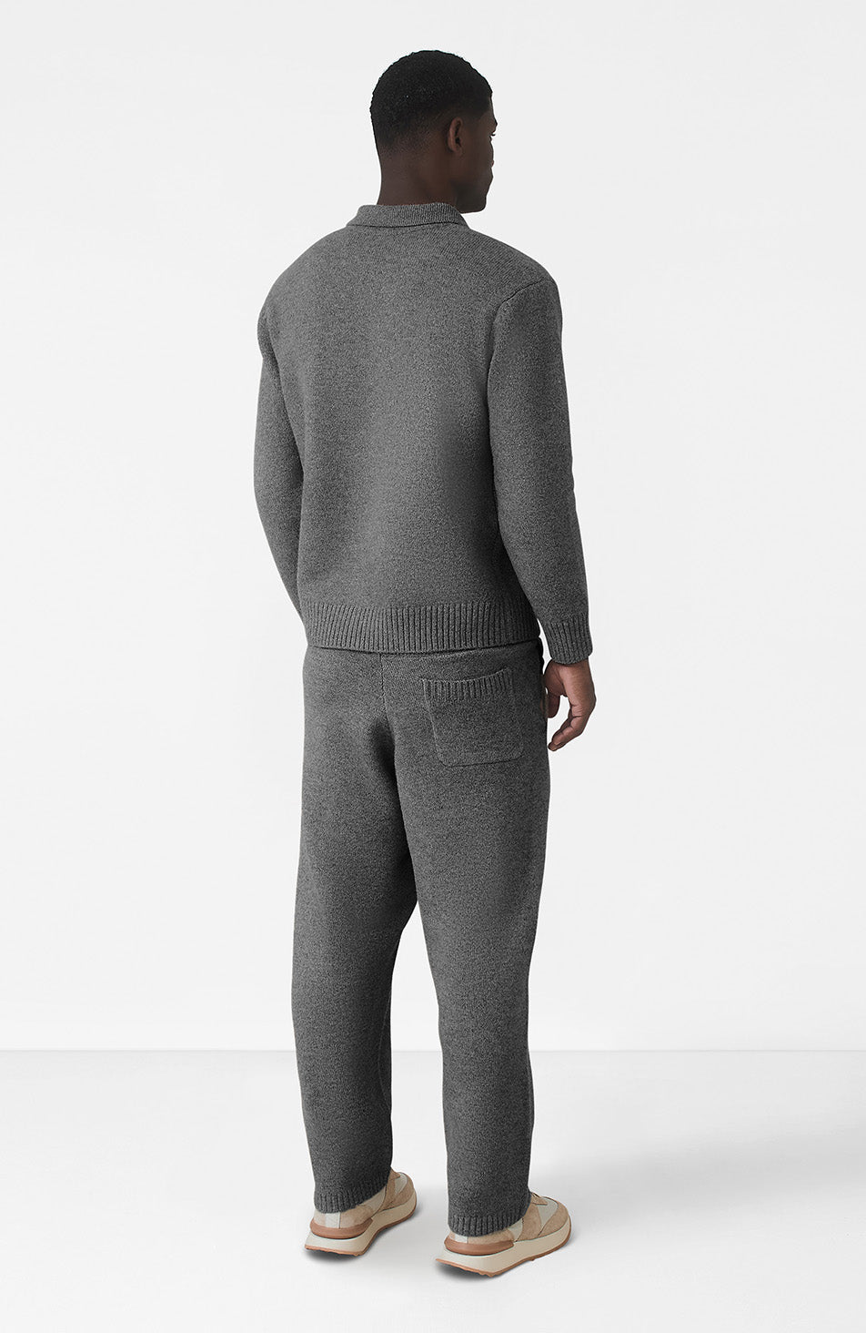 Montreux Knit Button Up Jumper in Grey