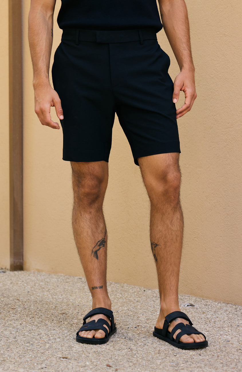 Aster Tailored Stretch Fit Short in Black