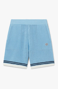 Malibu Cotton Crochet Shorts in Blue