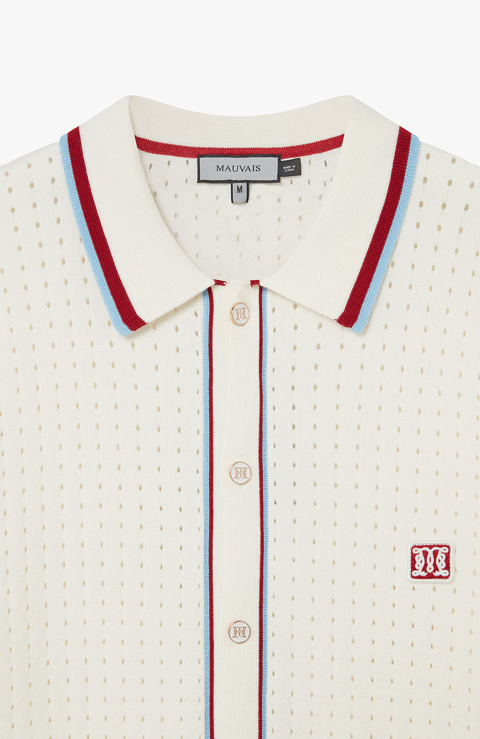 Marmont Pointelle Knitted Short Sleeve Shirt in White