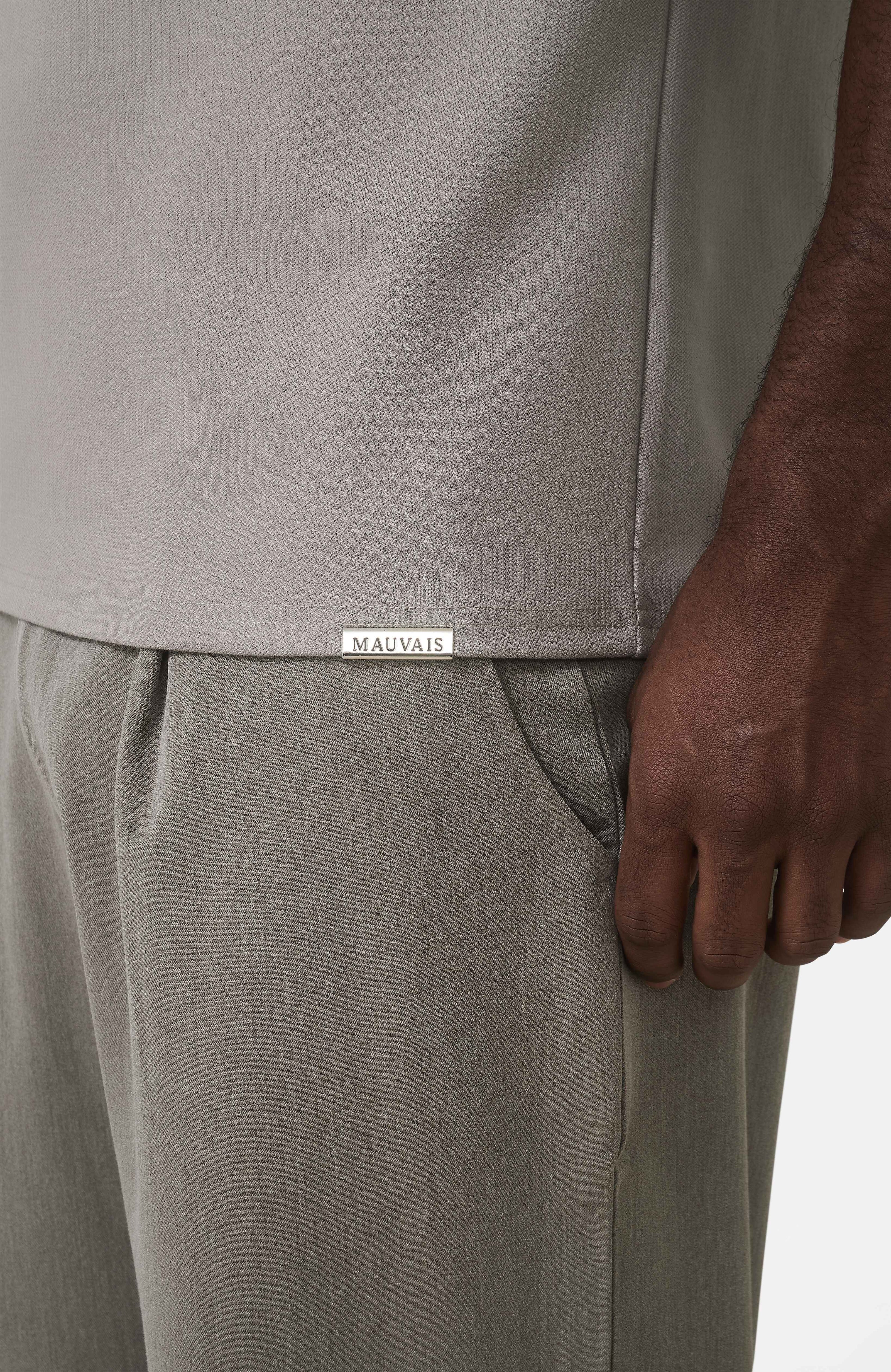 Signature Zip Polo in Monaco Beige