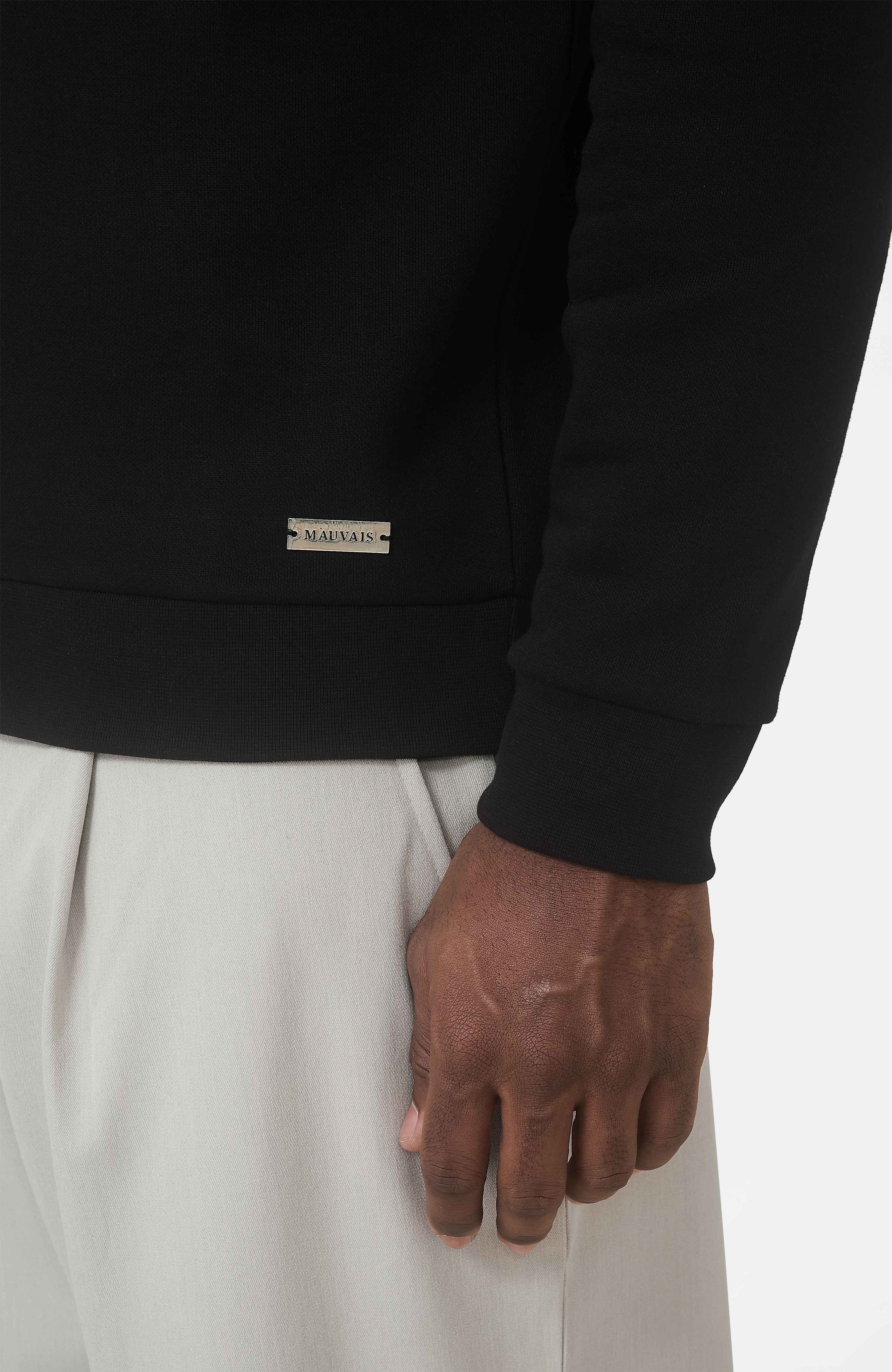 Ricamo Regular Logo Crew Sweatshirt in Black