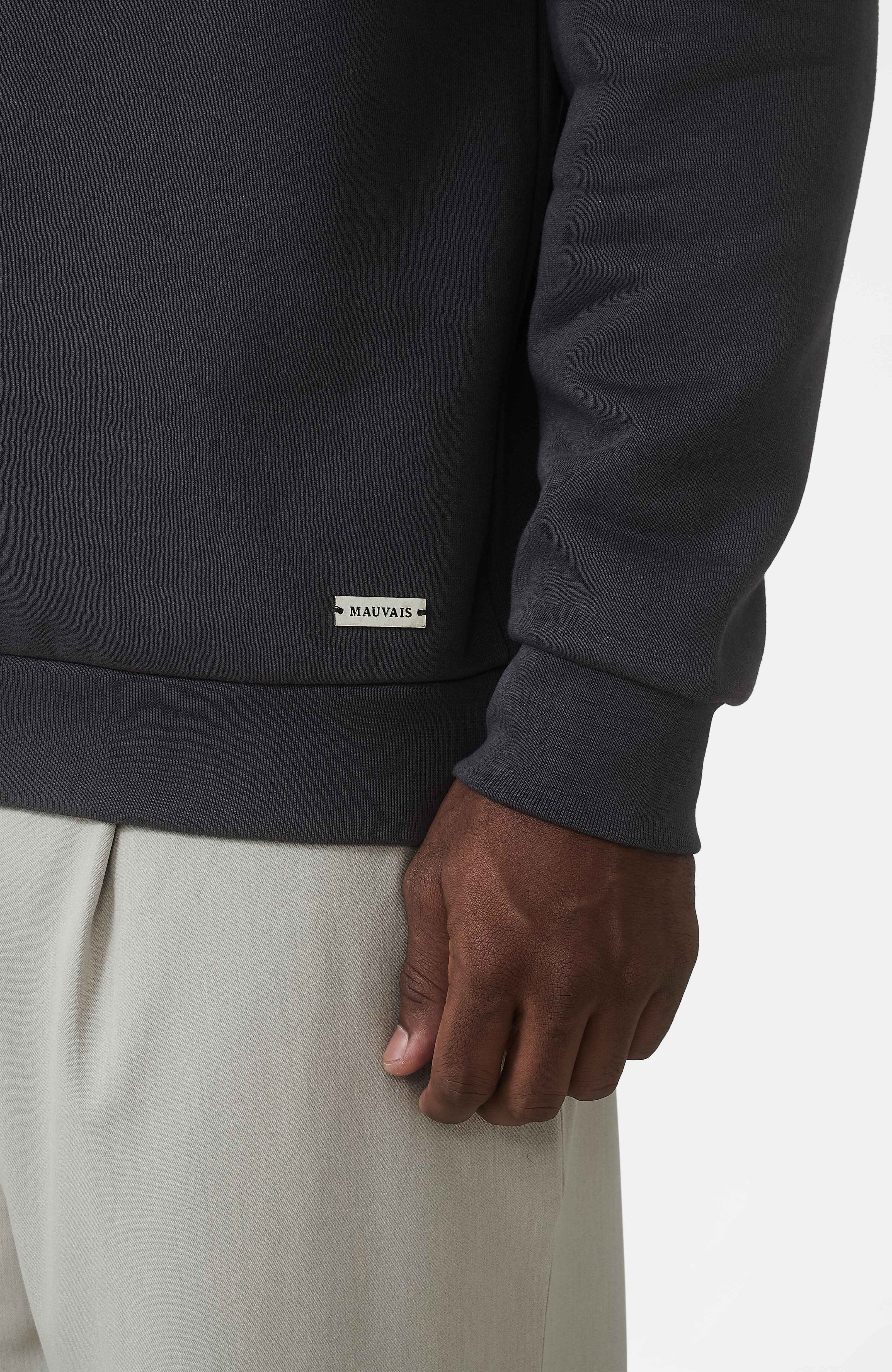 Ricamo Regular Logo Crew Sweatshirt in Slate