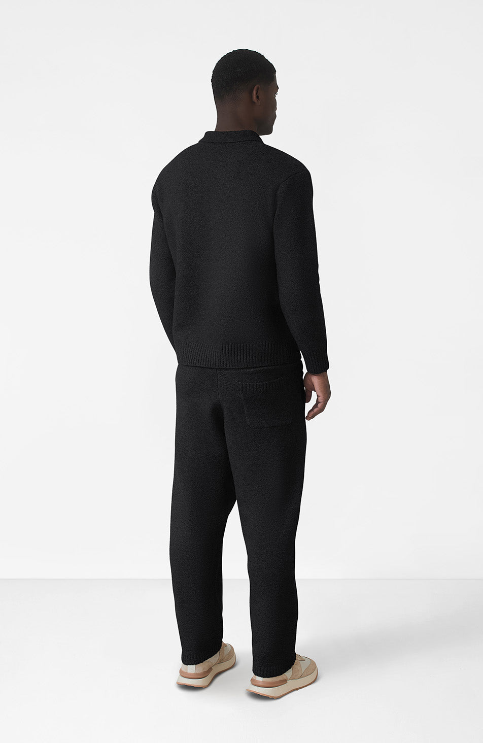 Montreux Knit Button Up Jumper in Black