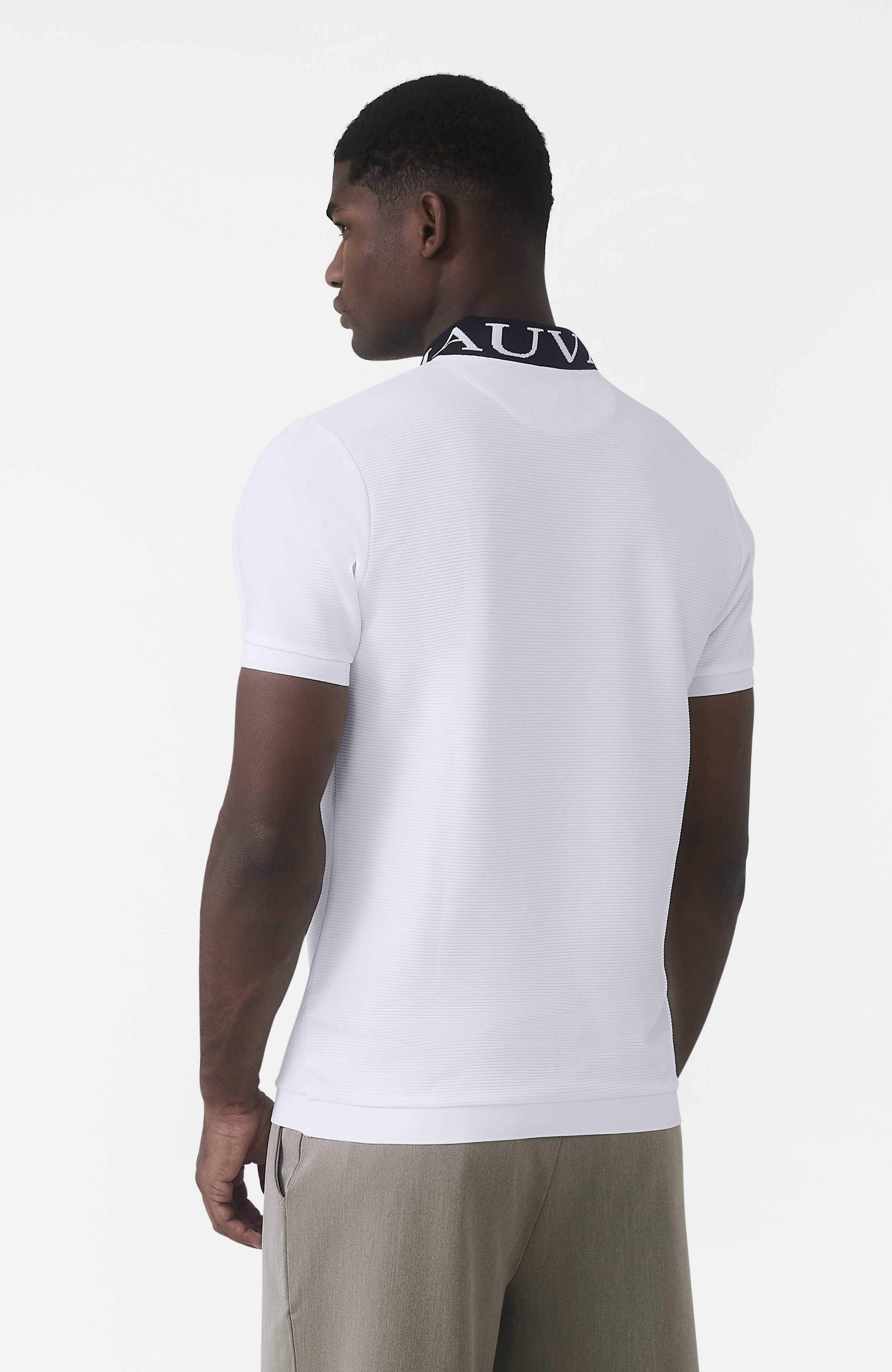 Premium Logo Collar Polo in White