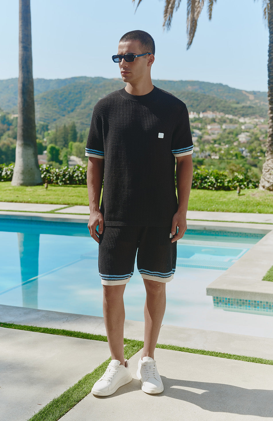 Malibu Cotton Crochet Shorts in Black