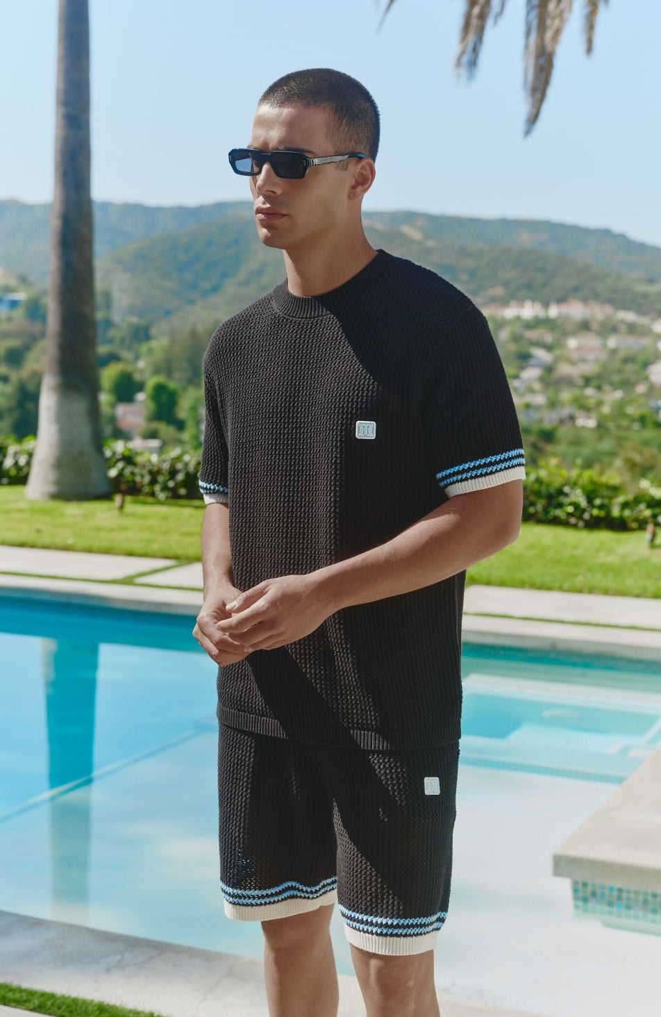 Malibu Cotton Crochet Shorts in Black