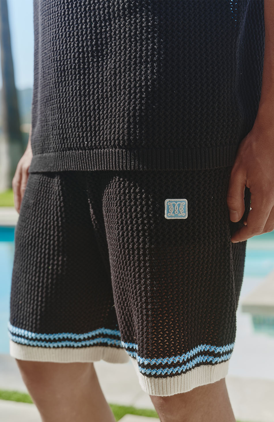 Malibu Cotton Crochet Shorts in Black