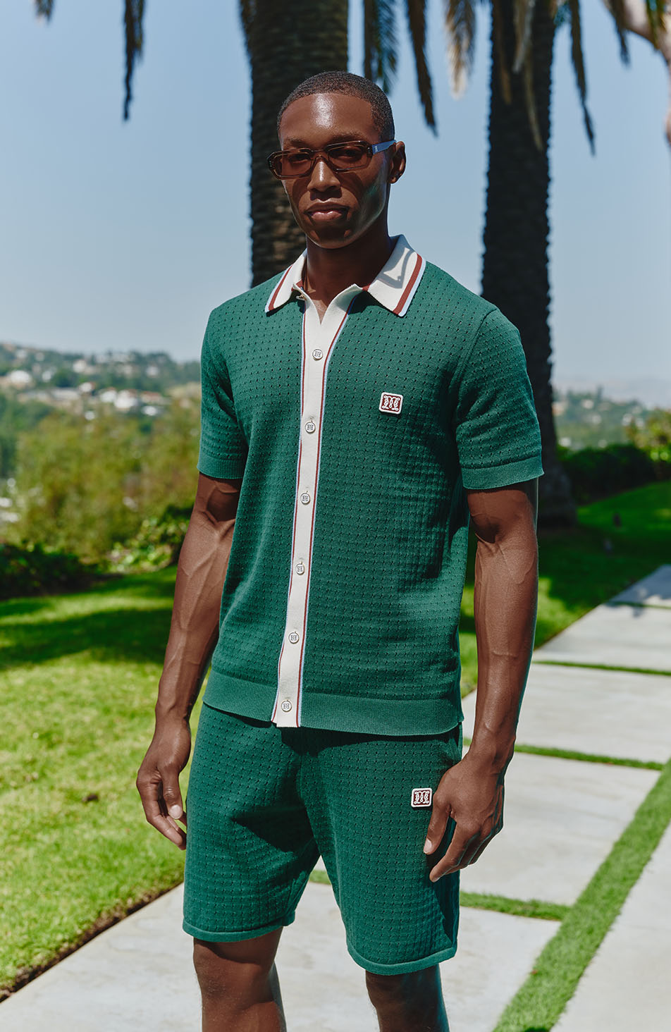 Marmont Pointelle Knitted Shorts Green