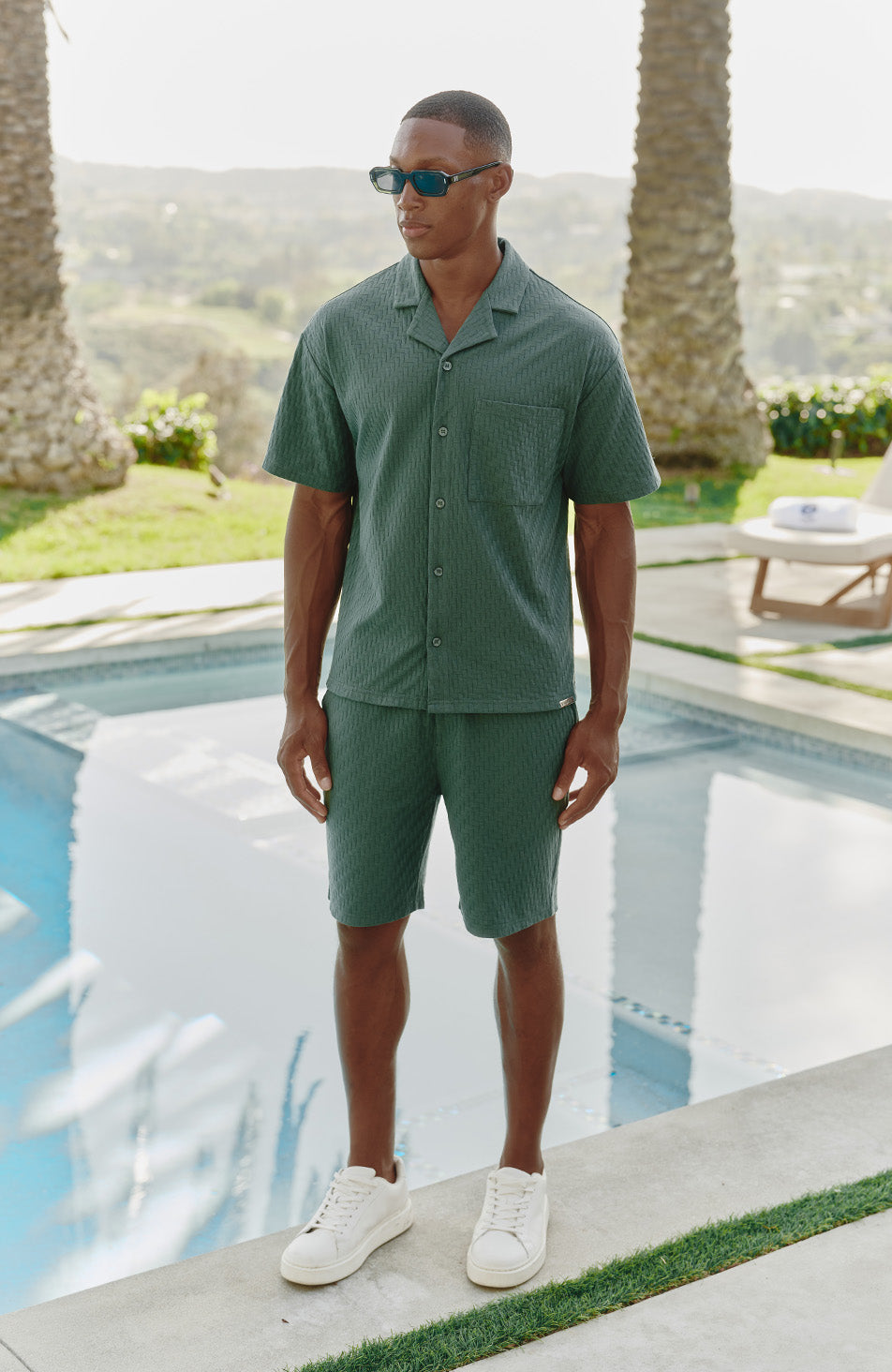 Vincent Boxy Short Sleeve Shirt in Green