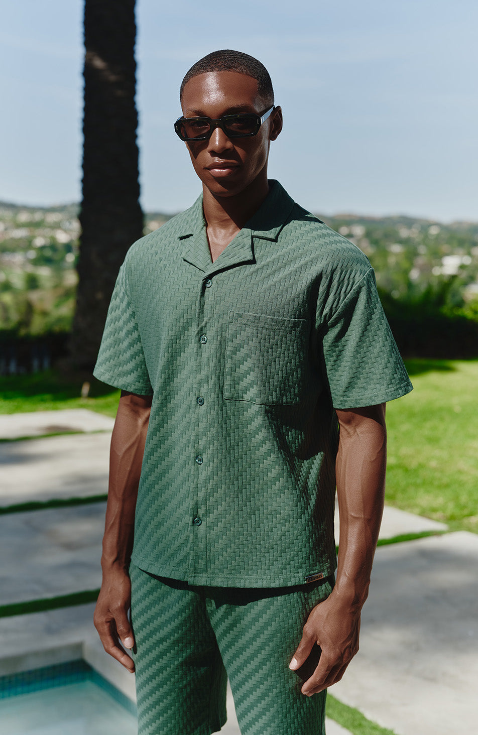 Vincent Boxy Short Sleeve Shirt in Green