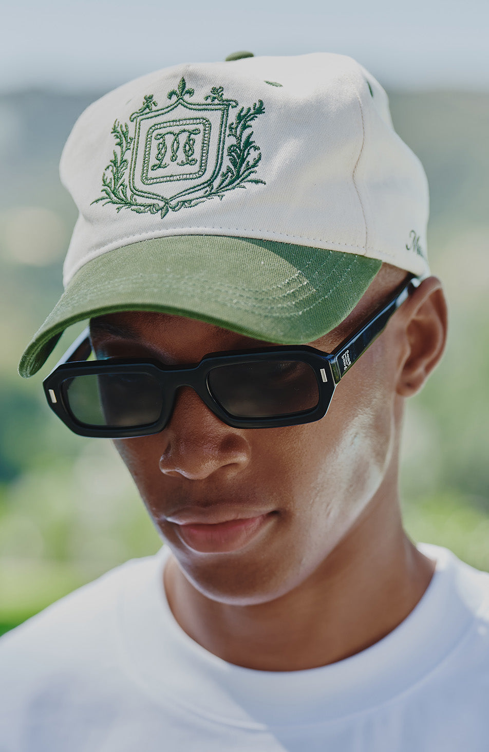 Hills Crest Trucker Cap in Green and White