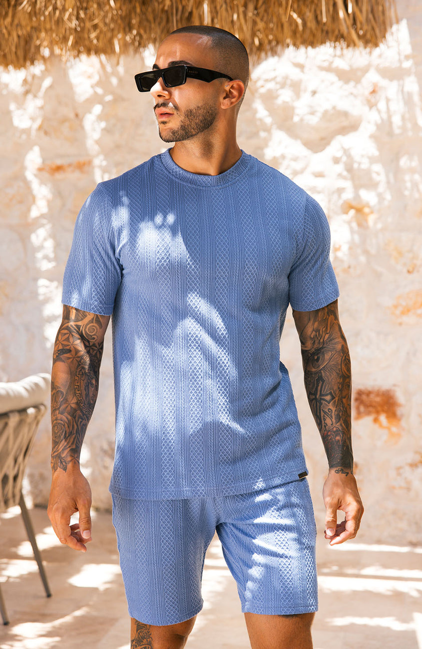 Tanami Textured Stretch Slim Tee in Blue