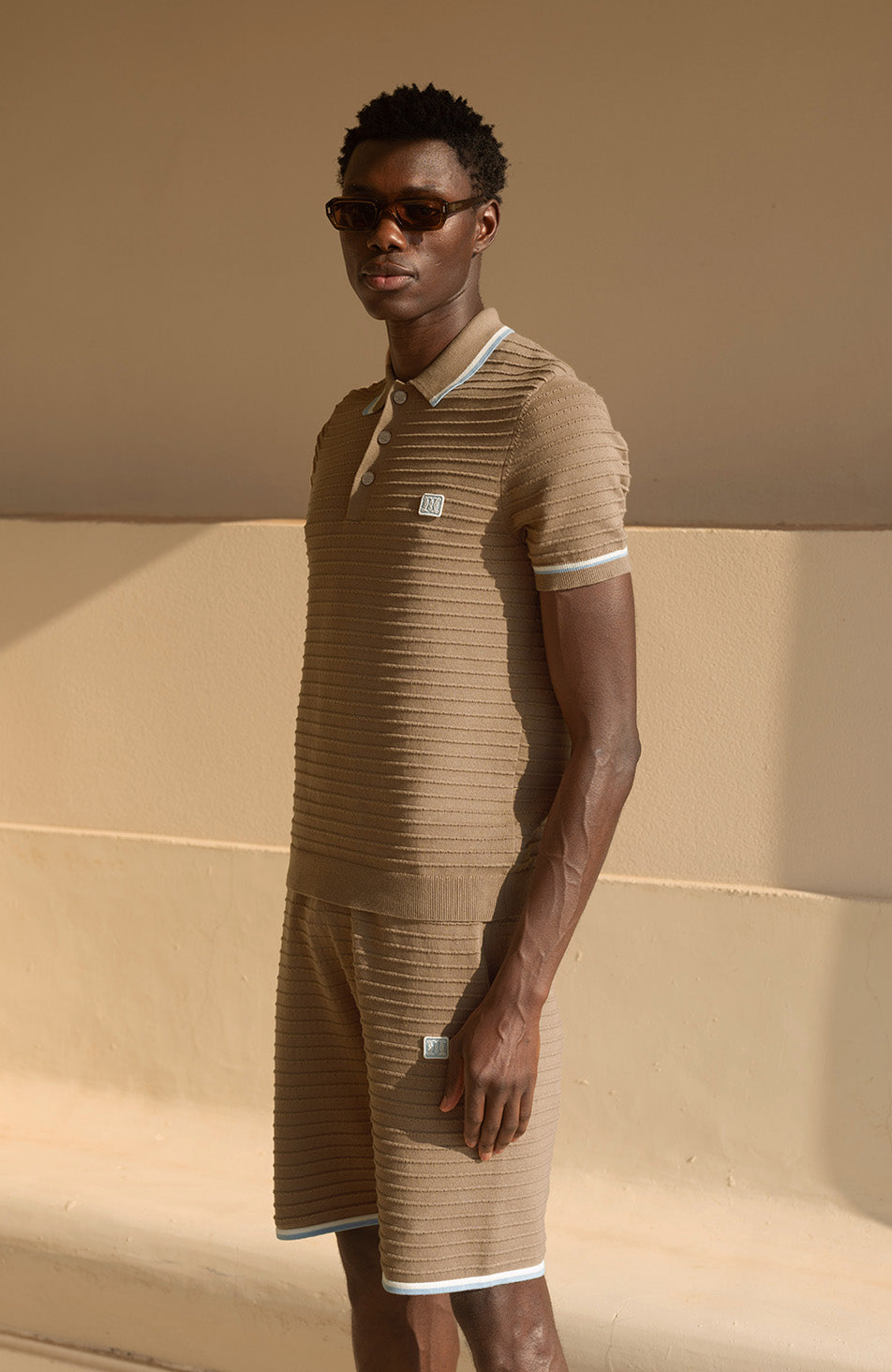 Riviera Knit Rib Short in Taupe