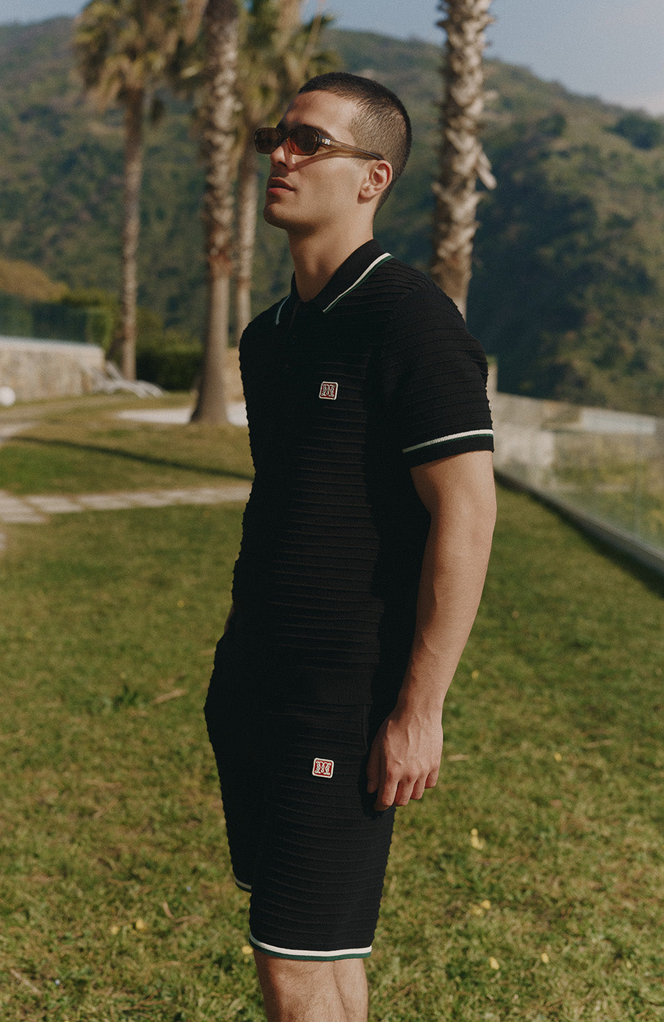 Riviera Knit Rib Short in Black