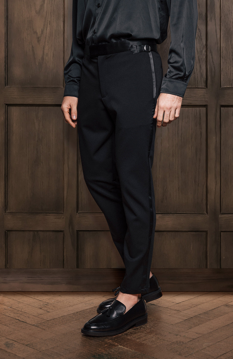 Blanton Slim Tux Chino pants in Black