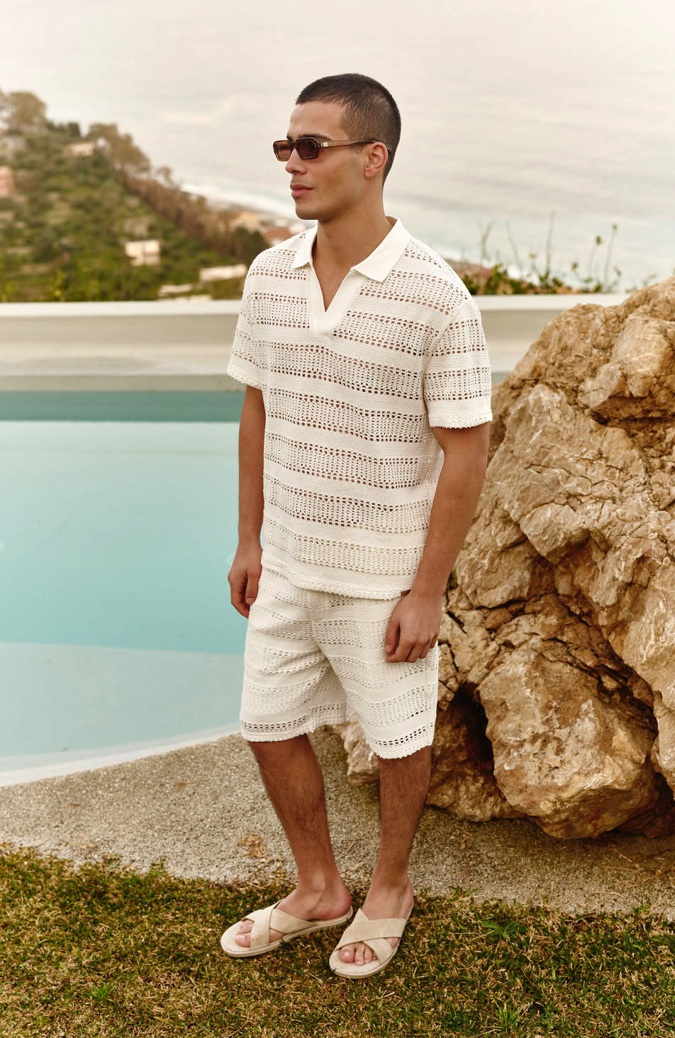 Romano Boxy Polo in White