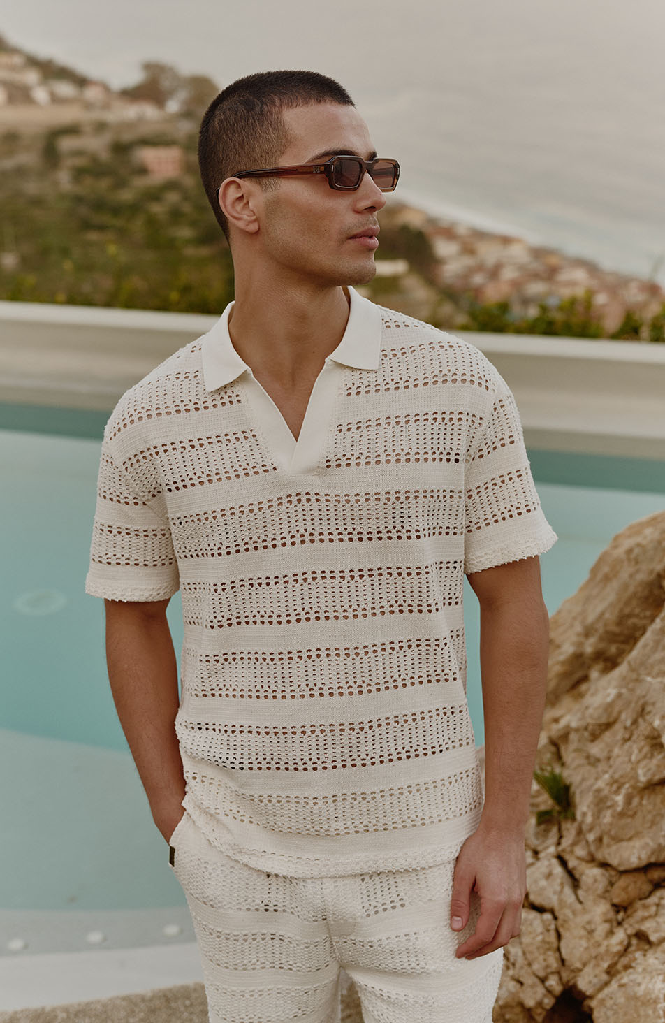 Romano Boxy Polo in White